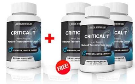 Male vitality Critical T supplement product shot at end of sales page